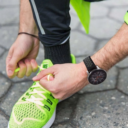 Silicone Sport Strap, black/grey, lifestyle photo