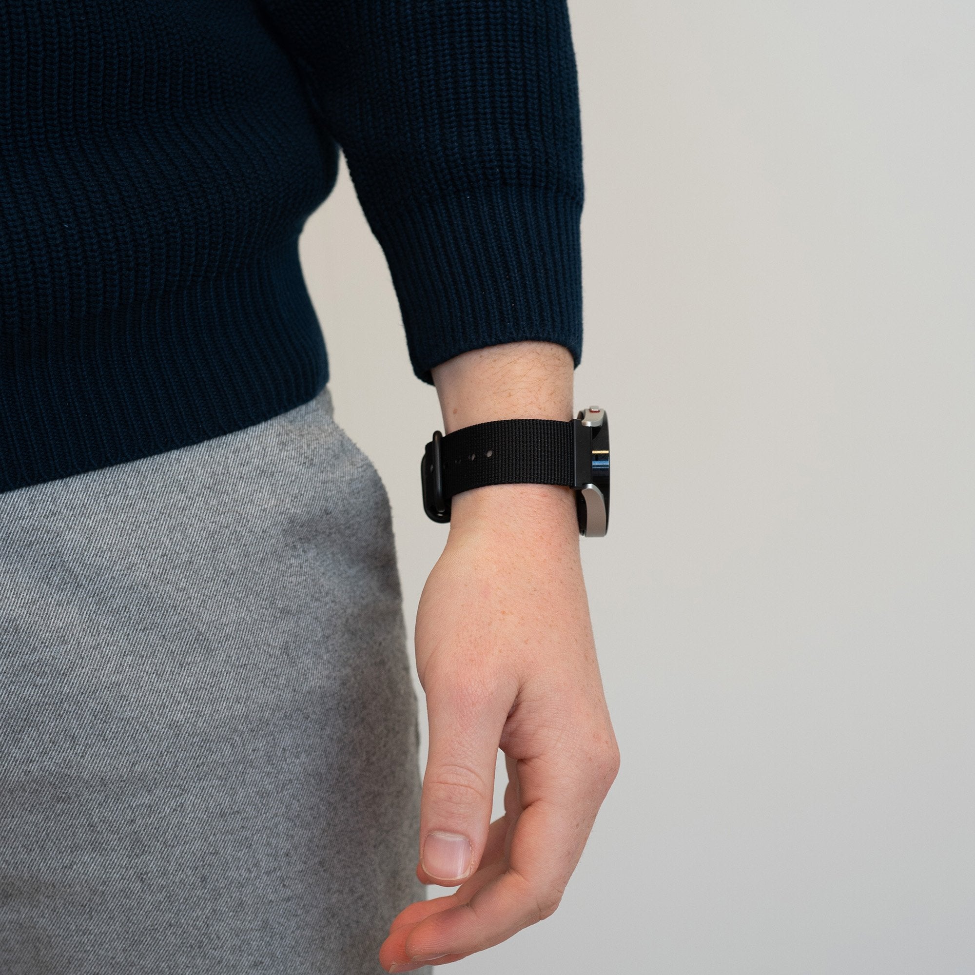 Bandz Garmin Venu SQ 2 Nylonarmband mit Dornschließe (Schwarz)