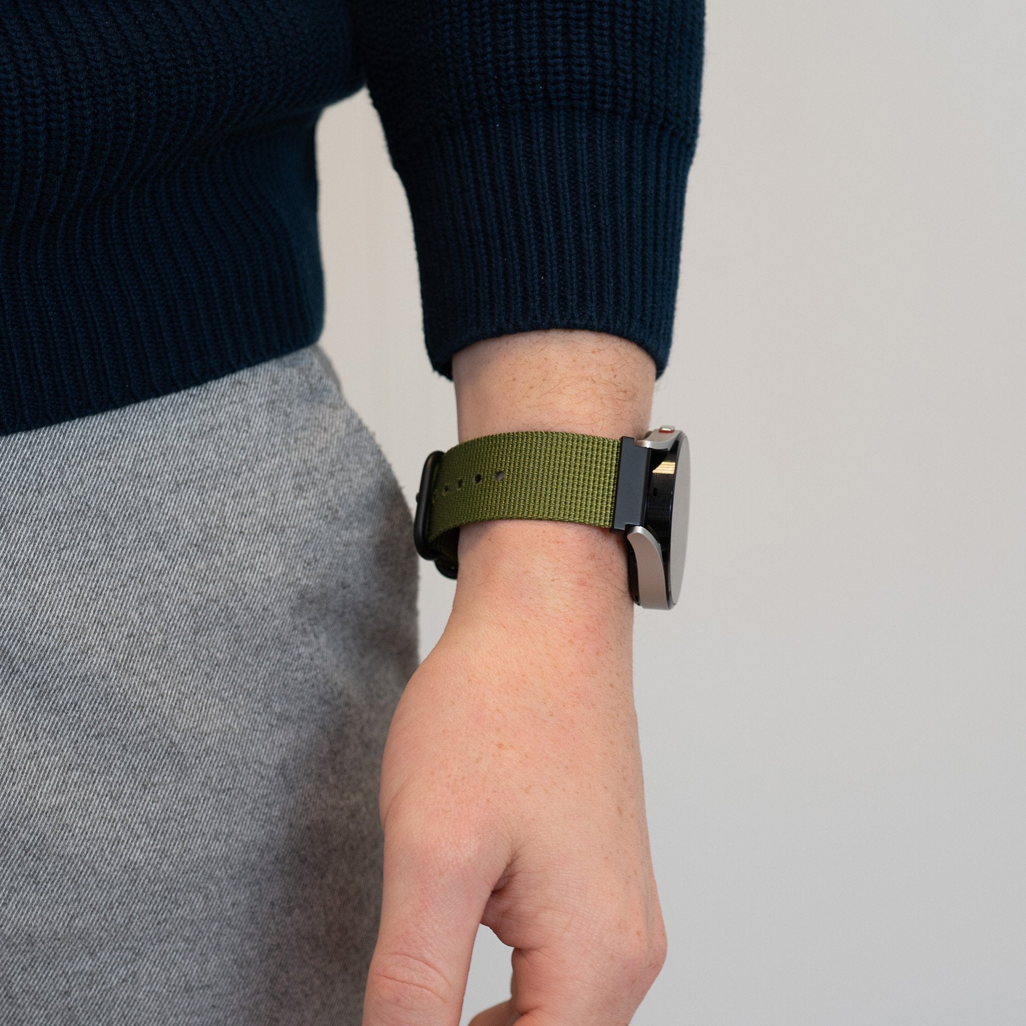 Bandz Garmin Venu SQ 2 Nylonarmband mit Dornschließe (Grün)