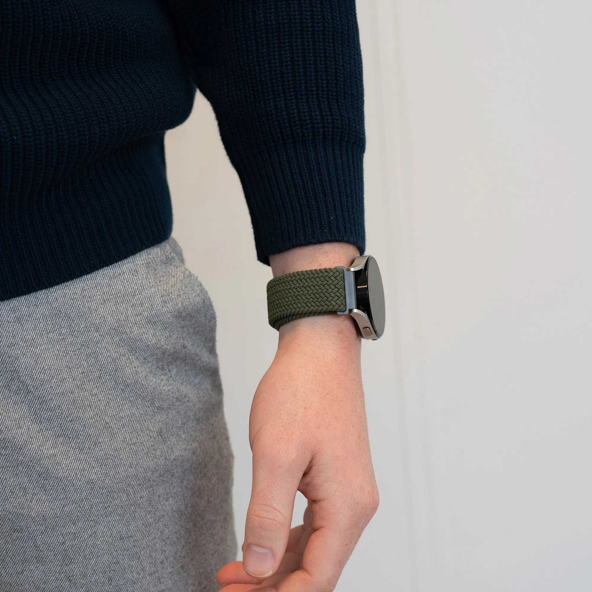 Bandz Coros Apex 46mm Woven Nylon Strap (Olive Green)