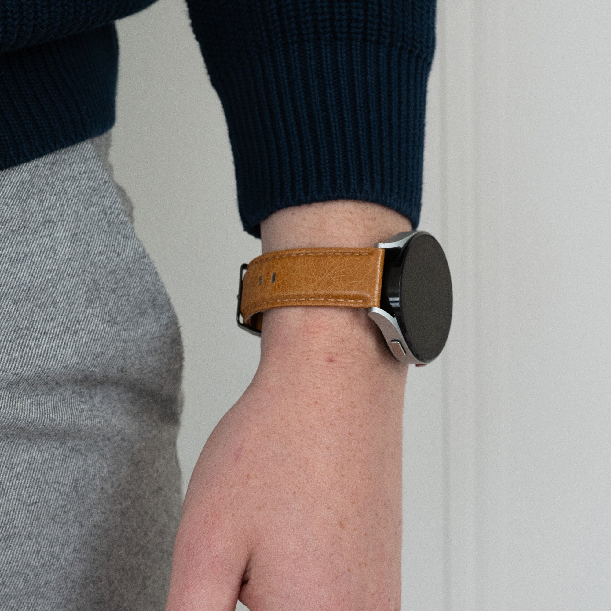 Bandz Redmi Watch 5 Active lederen band 'Classic' (bruin)