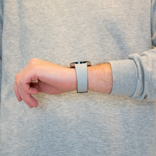 D-Buckle Silicone Strap, grey, lifestyle photo
