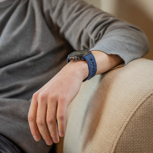 Bandz Samsung Galaxy Watch Ultra Silikonarmband 'Hexagons' (Dunkelblau)