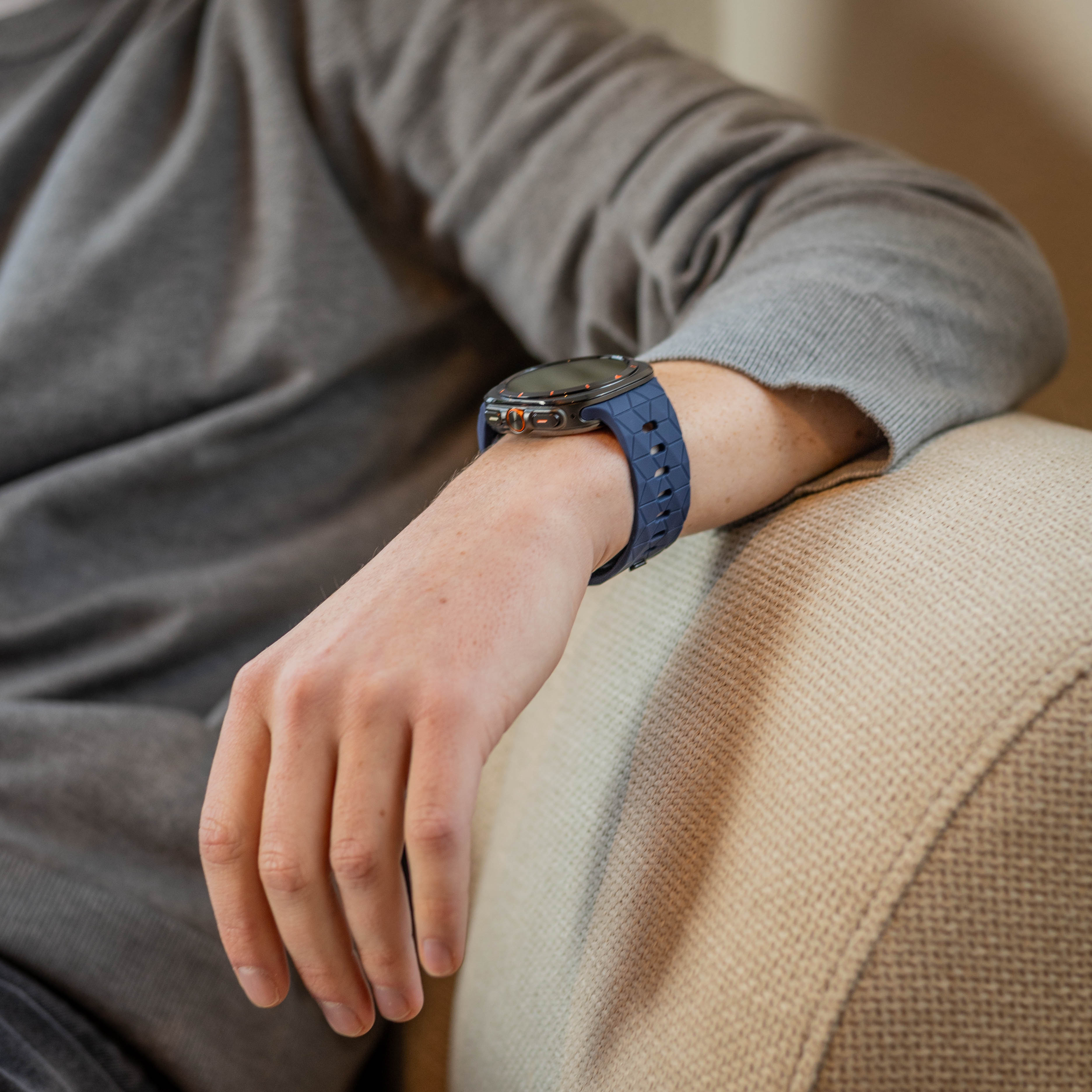 Bandz Bracelet silicone 'Hexagons' Samsung Galaxy Watch Ultra (bleu foncé)