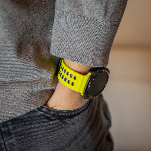 Samsung Galaxy Watch Ultra wave siliconen bandje (lime/donkergrijs)
