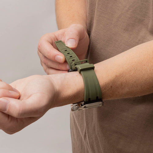 Bandz Bracelet silicone 'Luxe Liquid' Apple Watch Ultra (vert avec noir)