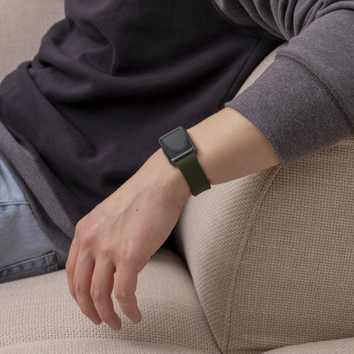 Silicone Strap, green, lifestyle photo