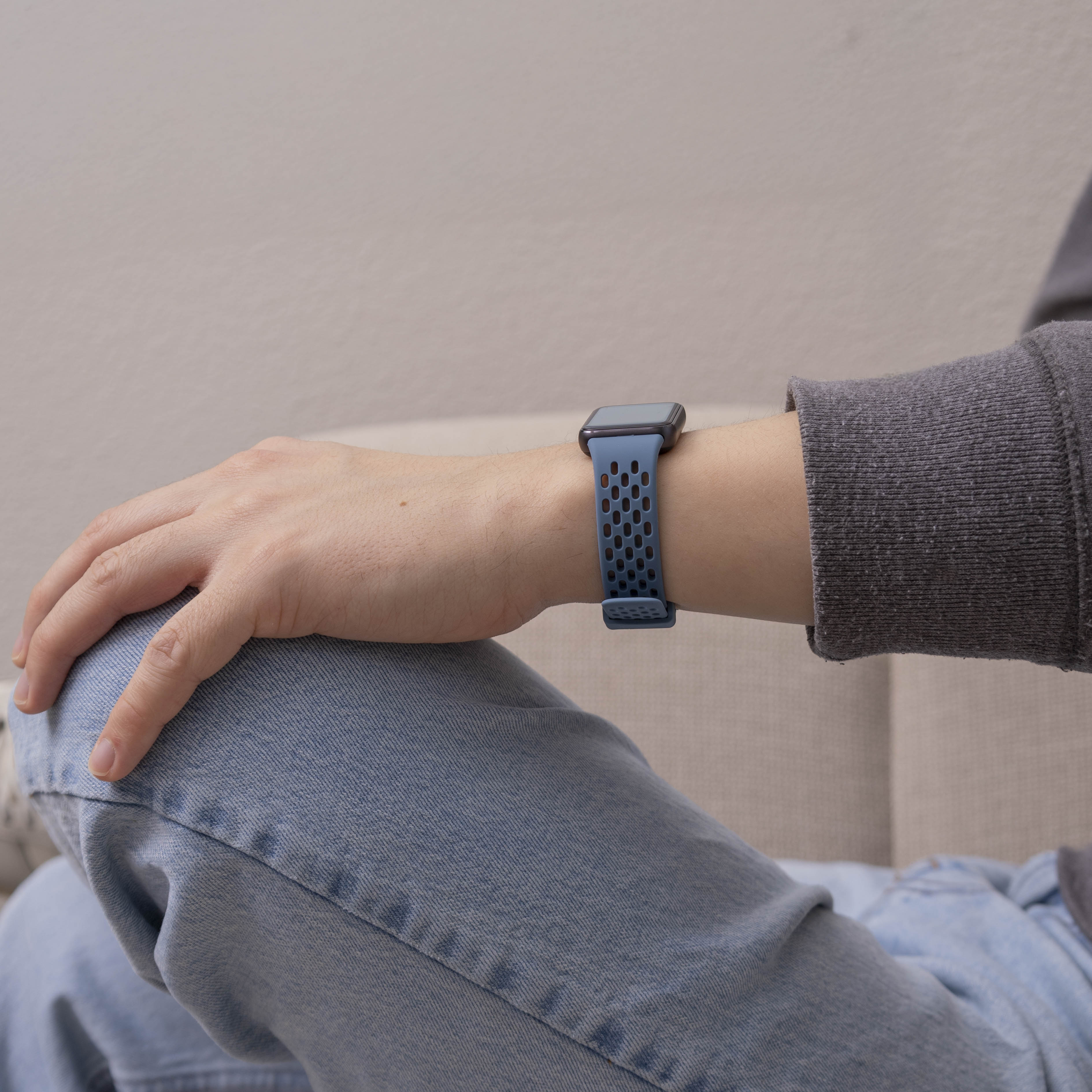Bracelet silicone respirant Samsung Galaxy Fit 3 (grisbleu)