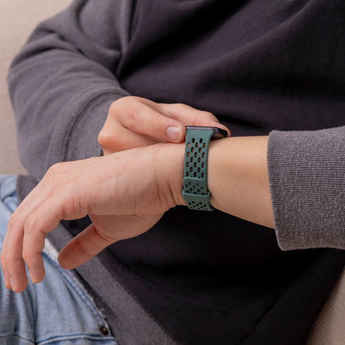 Bracelet silicone respirant Samsung Galaxy Fit 3 (vert)