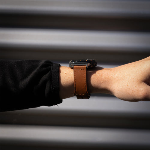 Samsung Galaxy Watch Ultra 2 Leather Strap with Snap Closure (Brown)
