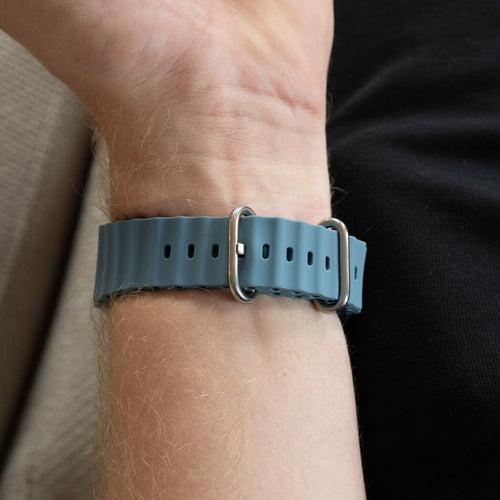 Silicone Ocean Strap, grey-blue, lifestyle photo