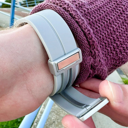 Silicone Magnetic Sport Strap, grey, lifestyle photo