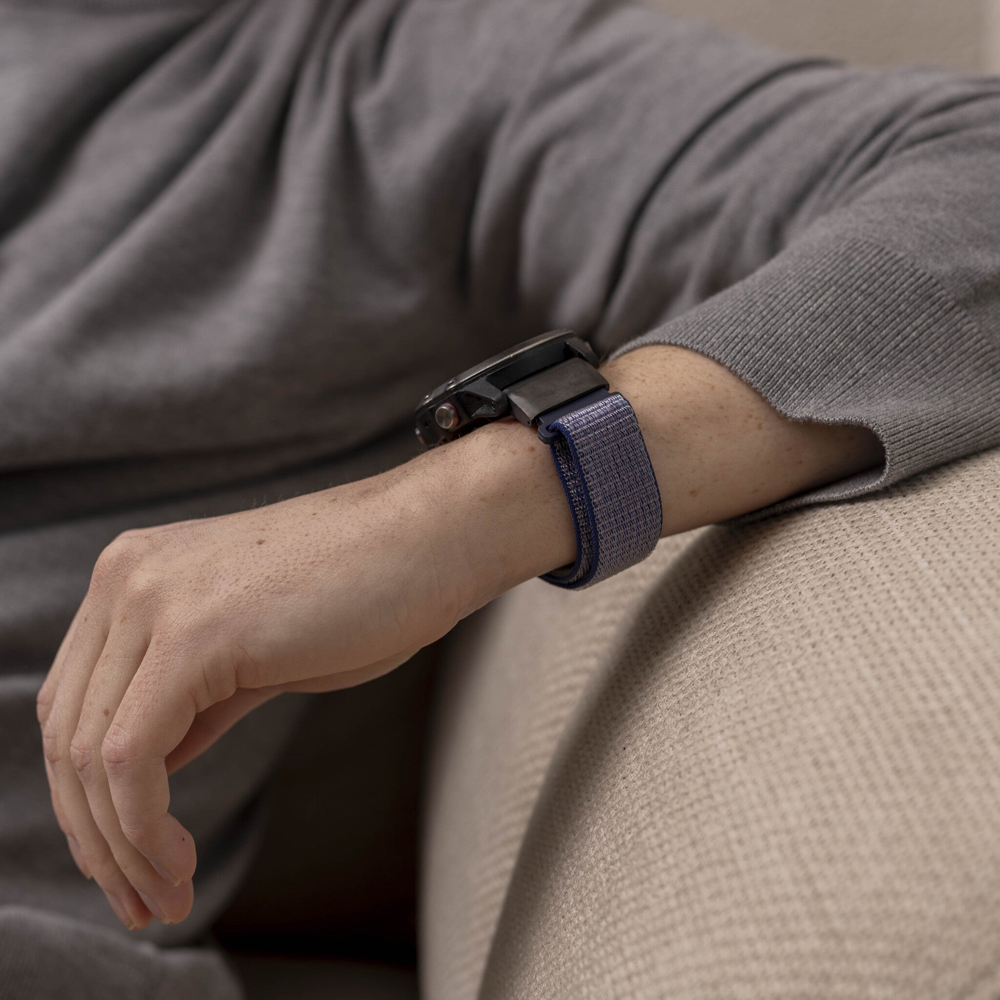 Bracelet nylon Garmin Fenix 5 / 6 (bleu)