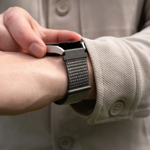 Amazfit GTS 4 Nylon Strap (Green/Grey)