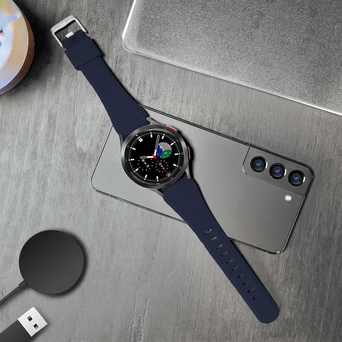 Coros Apex 42mm Twill Silicone Strap (Dark Blue)