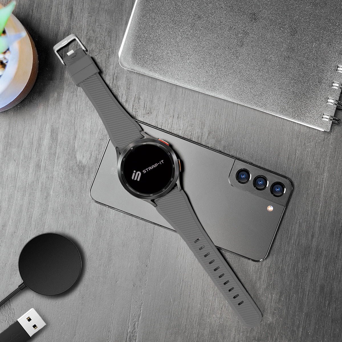 Amazfit Bip 5 twill siliconen bandje (grijs)