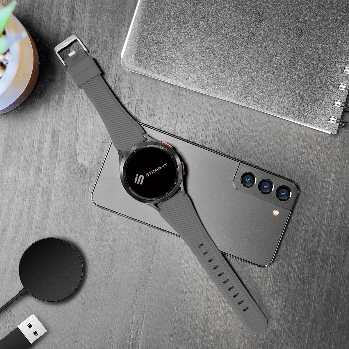 Amazfit GTS 4 twill siliconen bandje (grijs)