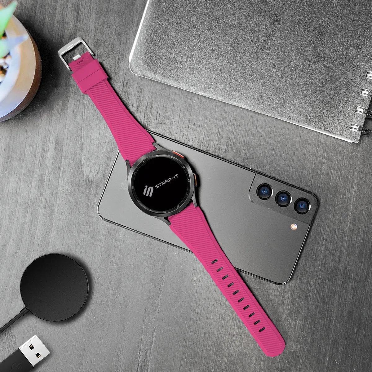 Oppo Watch X3 Twill Silicone Strap (Bright Pink)