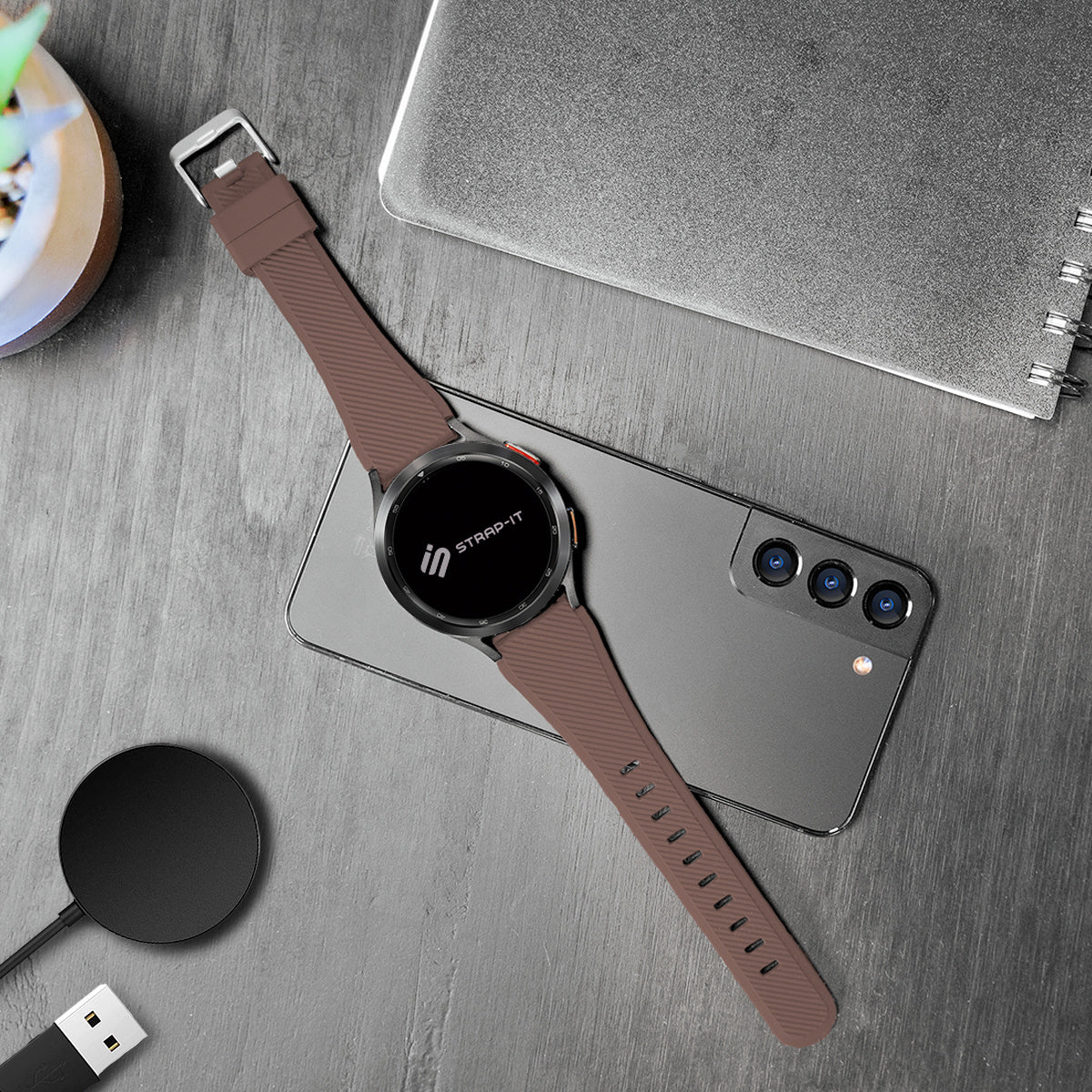 Amazfit Bip 5 Twill Silikonarmband (Braun)