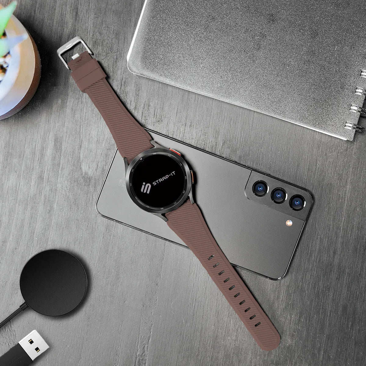 Gard Pro Health Smartwatch 2 Twill Silicone Strap (Brown)