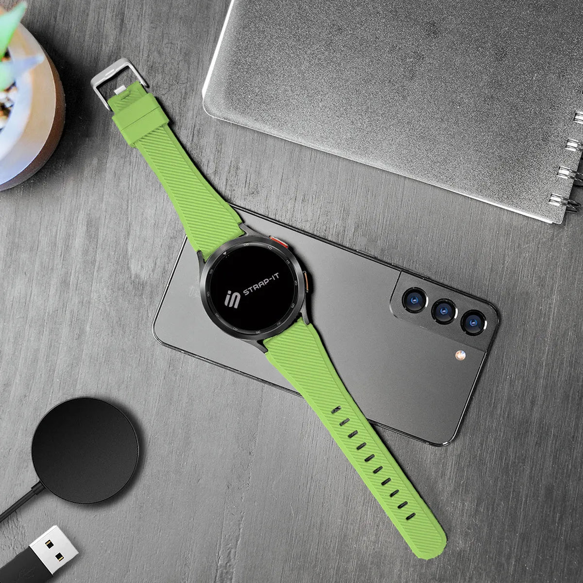 Coros Pace 3 Twill Silicone Strap (Light Green)