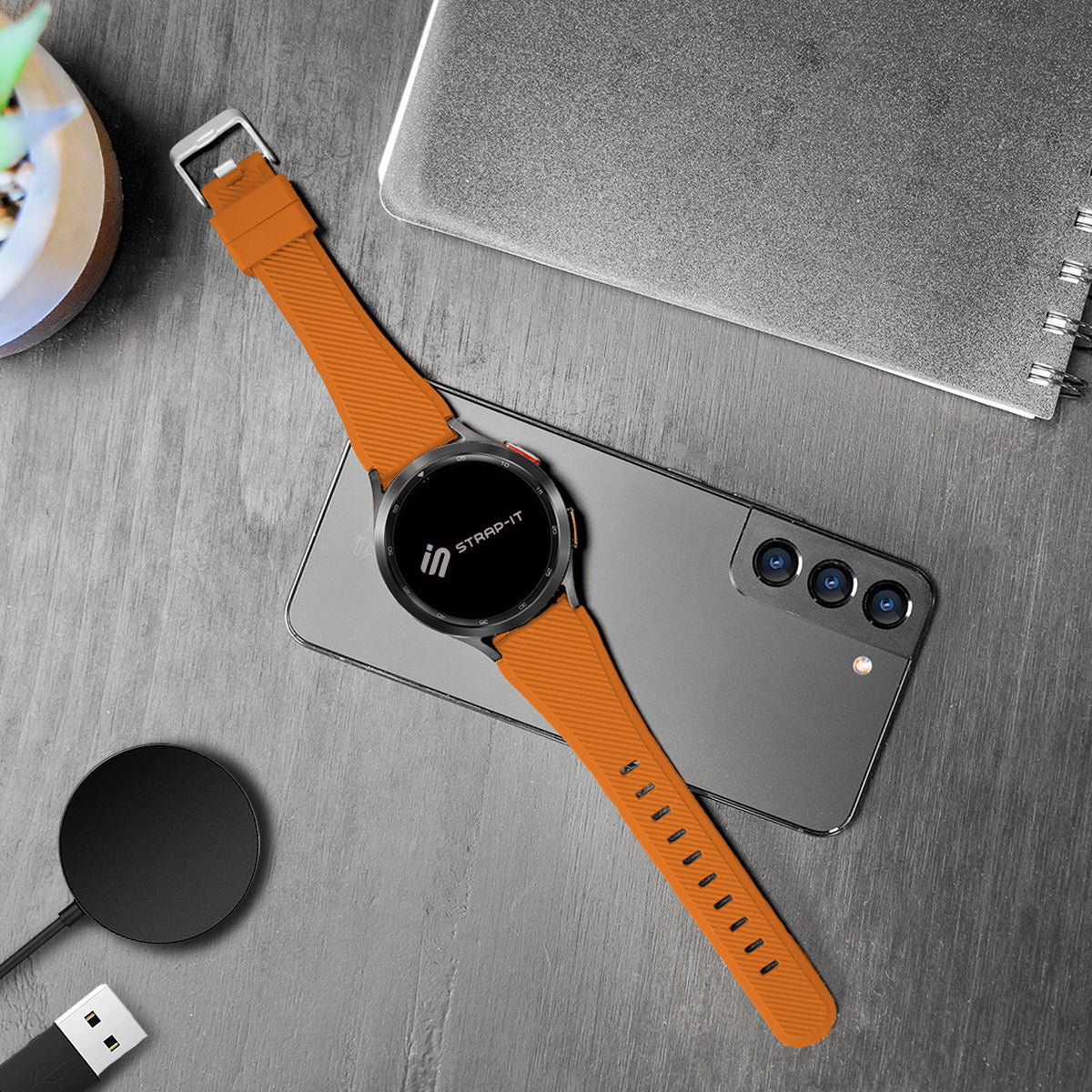 Bracelet twill silicone Motorola Moto Watch - 47mm (orange)