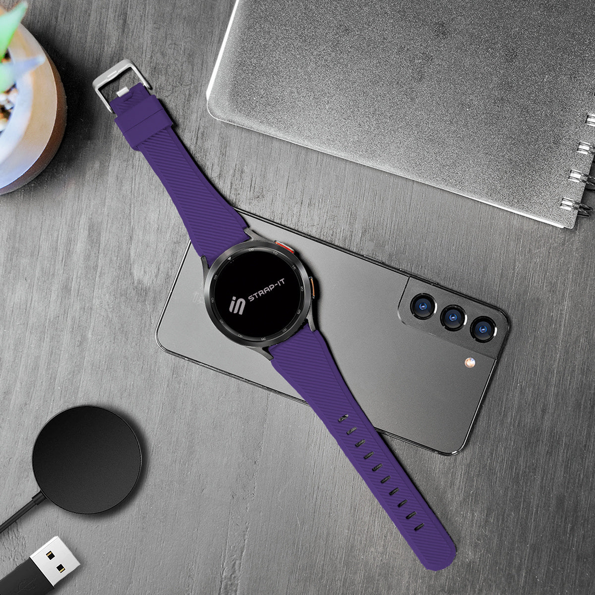 Bracelet silicone sergé Amazfit Bip 5 (violet)