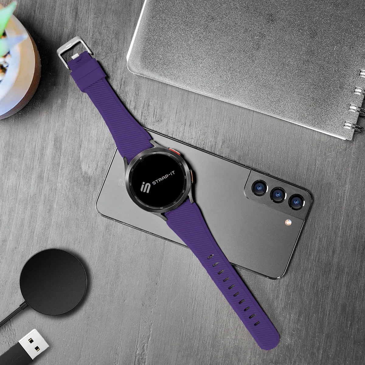 Oppo Watch X Twill Silicone Strap (Purple)