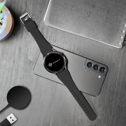 Coros Apex 42mm twill siliconen bandje (zwart)