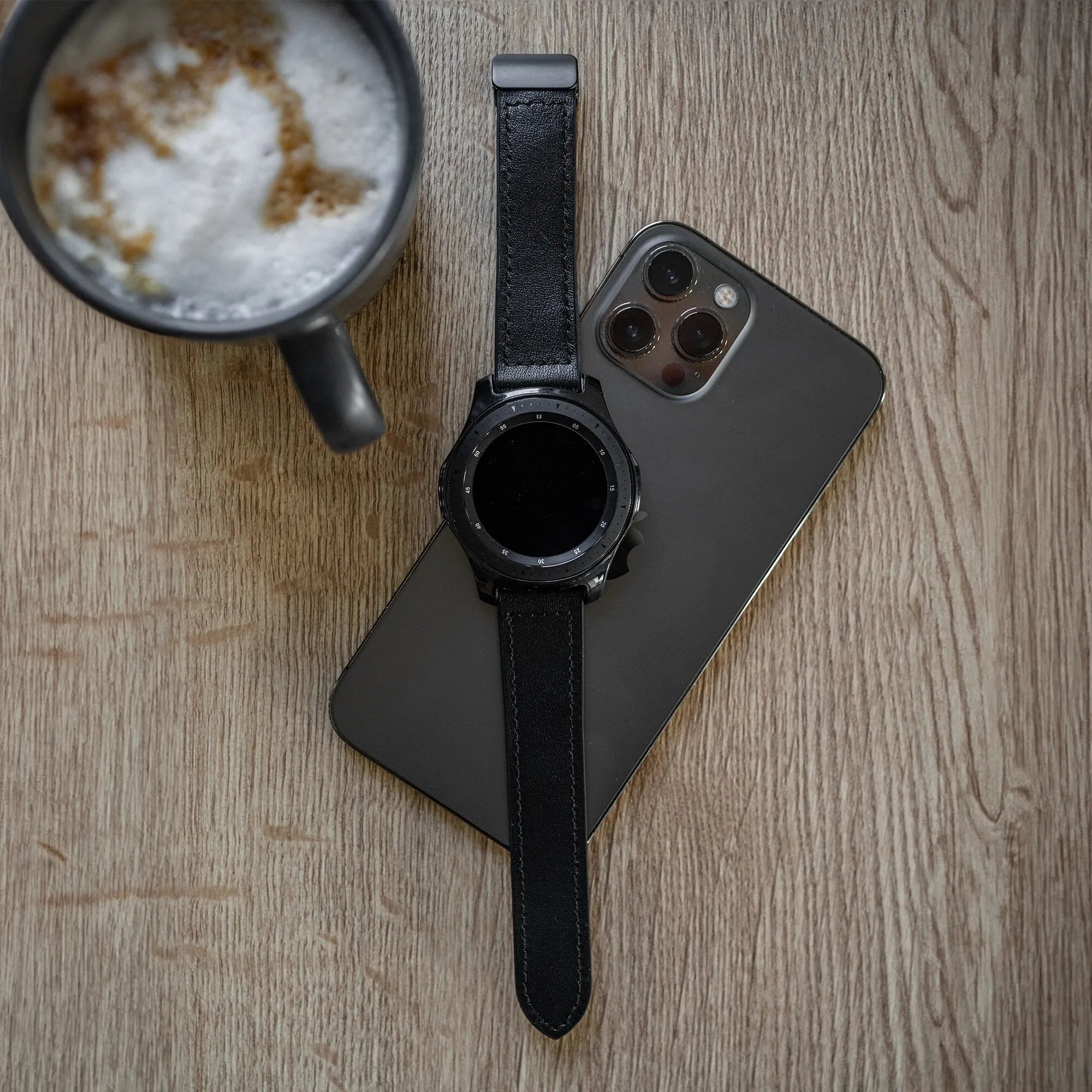 Correa cuero con hebilla Amazfit Balance 2 (negro)