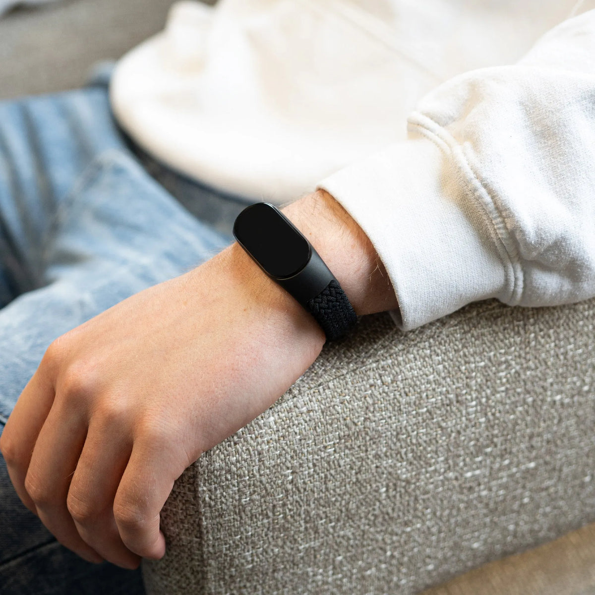 Xiaomi Mi Band 5 gevlochten bandje (zwart)