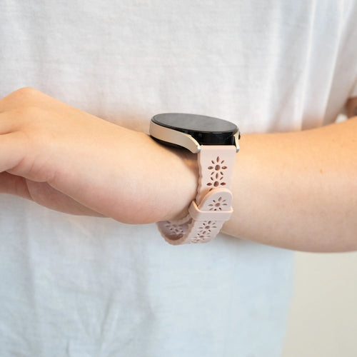 Bandz Coros Apex 2 siliconen band met bloemenpatroon (roze)
