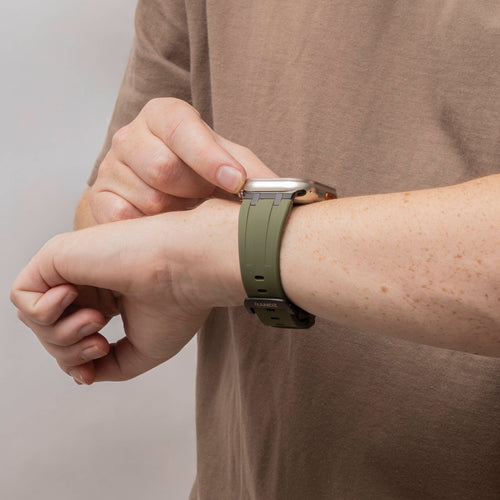Bandz Bracelet silicone 'Luxe Liquid' Apple Watch Ultra (vert avec noir)