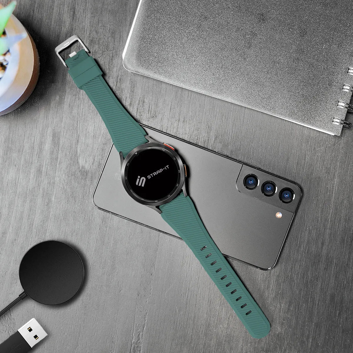 Gard Pro Health 4 smartwatch Twill Silicone Strap (Viridian)
