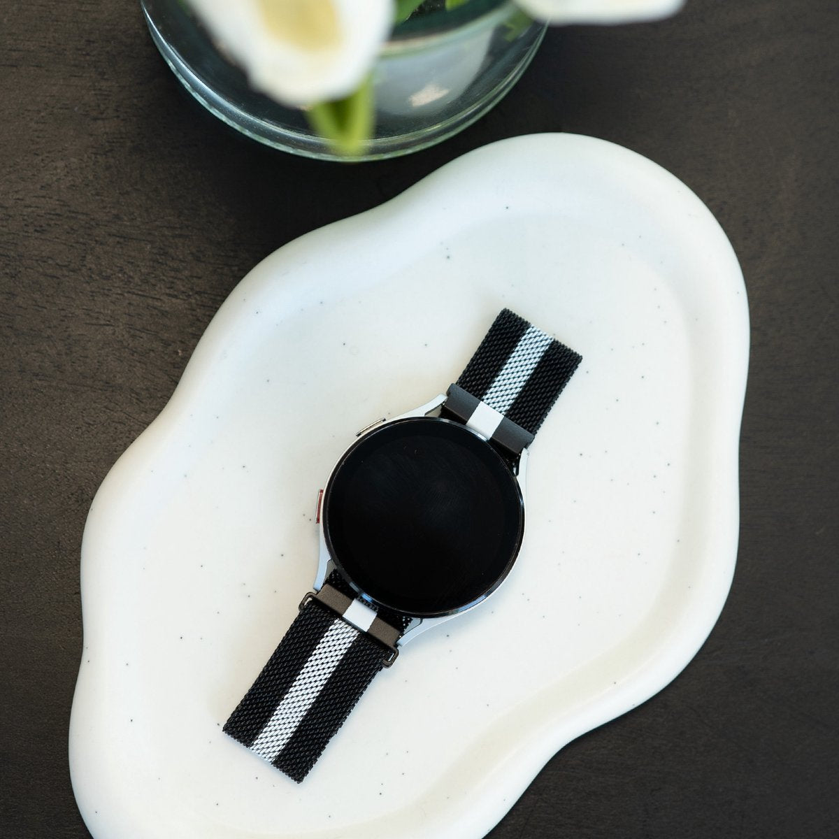 Correa milanese Samsung Galaxy Watch 7 - 40mm (negro/blanco)