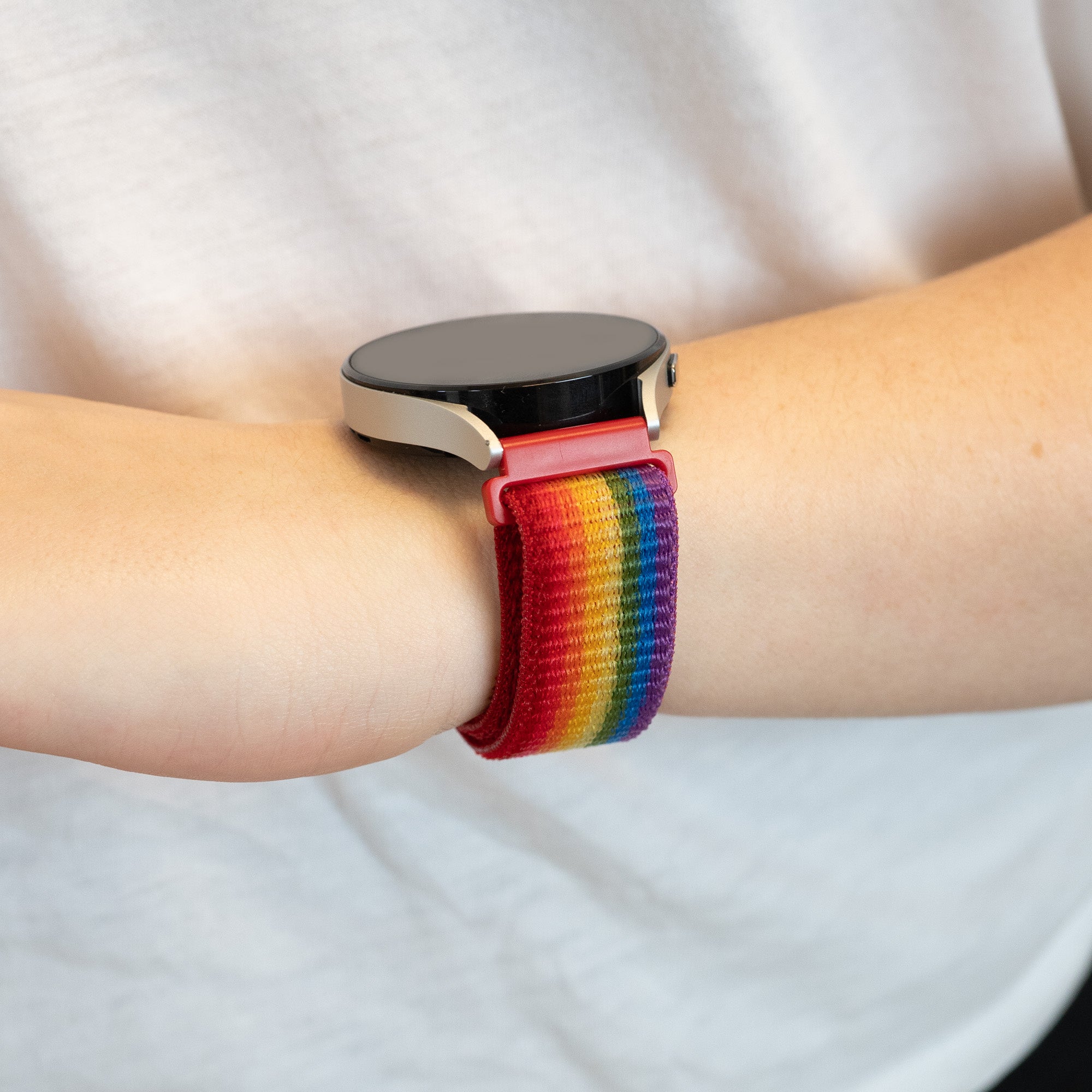 Bandz Garmin Vivomove Trend Nylon Loop Armband (Regenbogen)