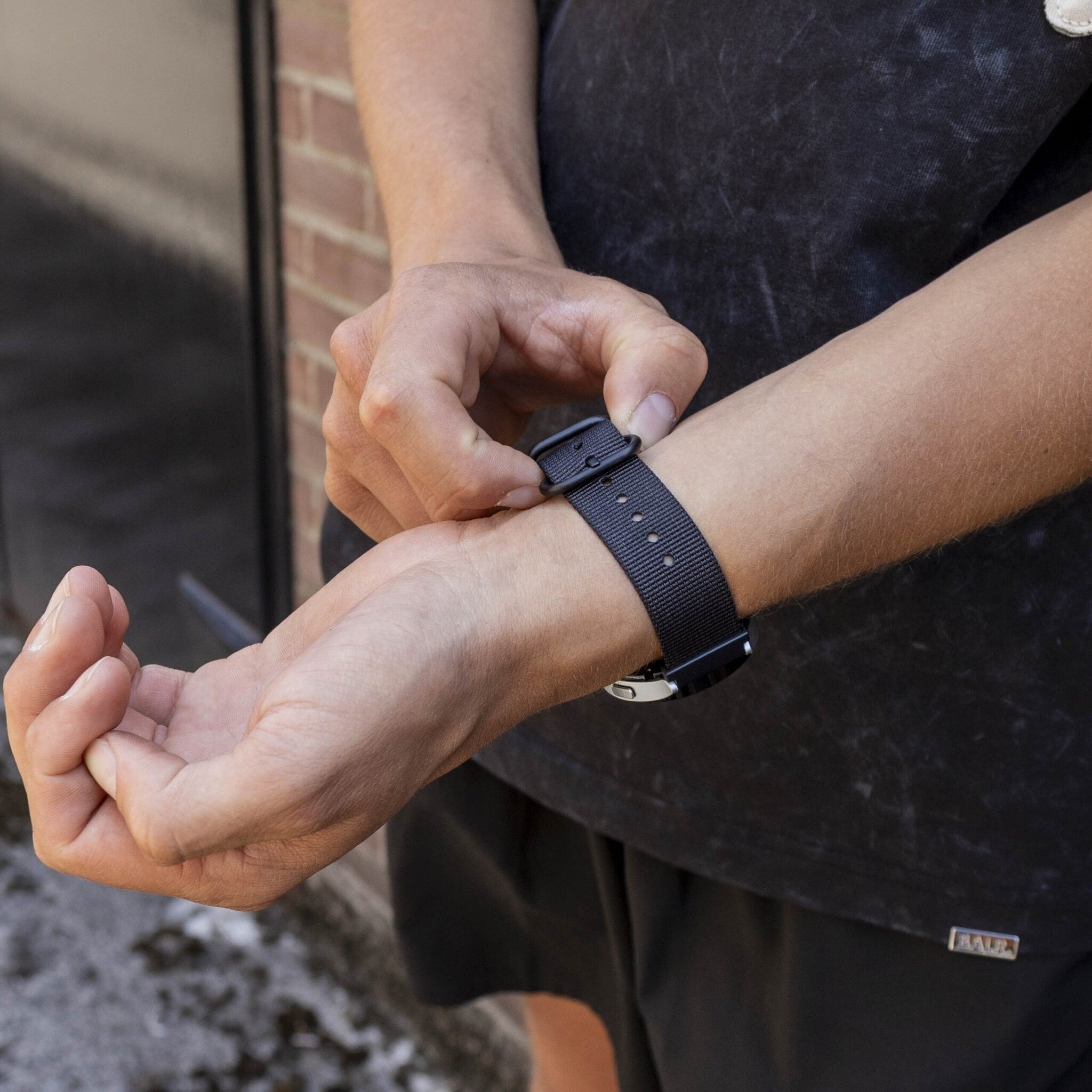 BALR Bracelet nylon avec boucle Amazfit Bip 3 (Pro) (noir)