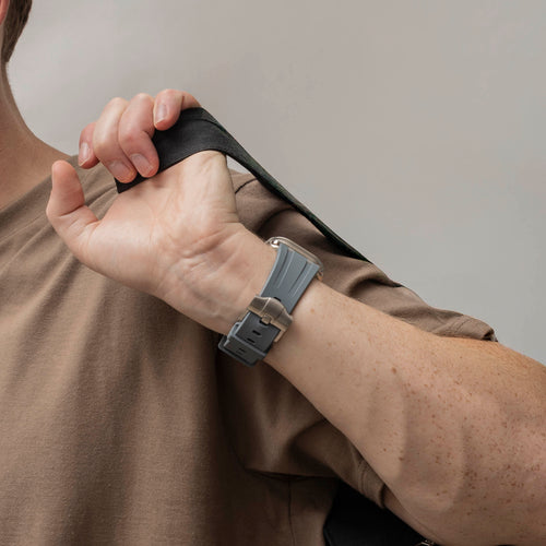 Apple Watch Ultra luxe liquid silicone band (donkergrijs met titanium)