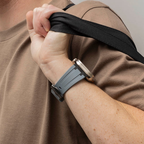 Apple Watch Ultra Luxus Liquid Silikonarmband (Dunkelgrau mit Schwarz)