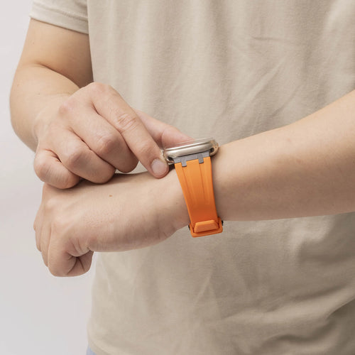 Bandz Correa silicona 'Luxe Liqiud' Apple Watch (naranja con negro)