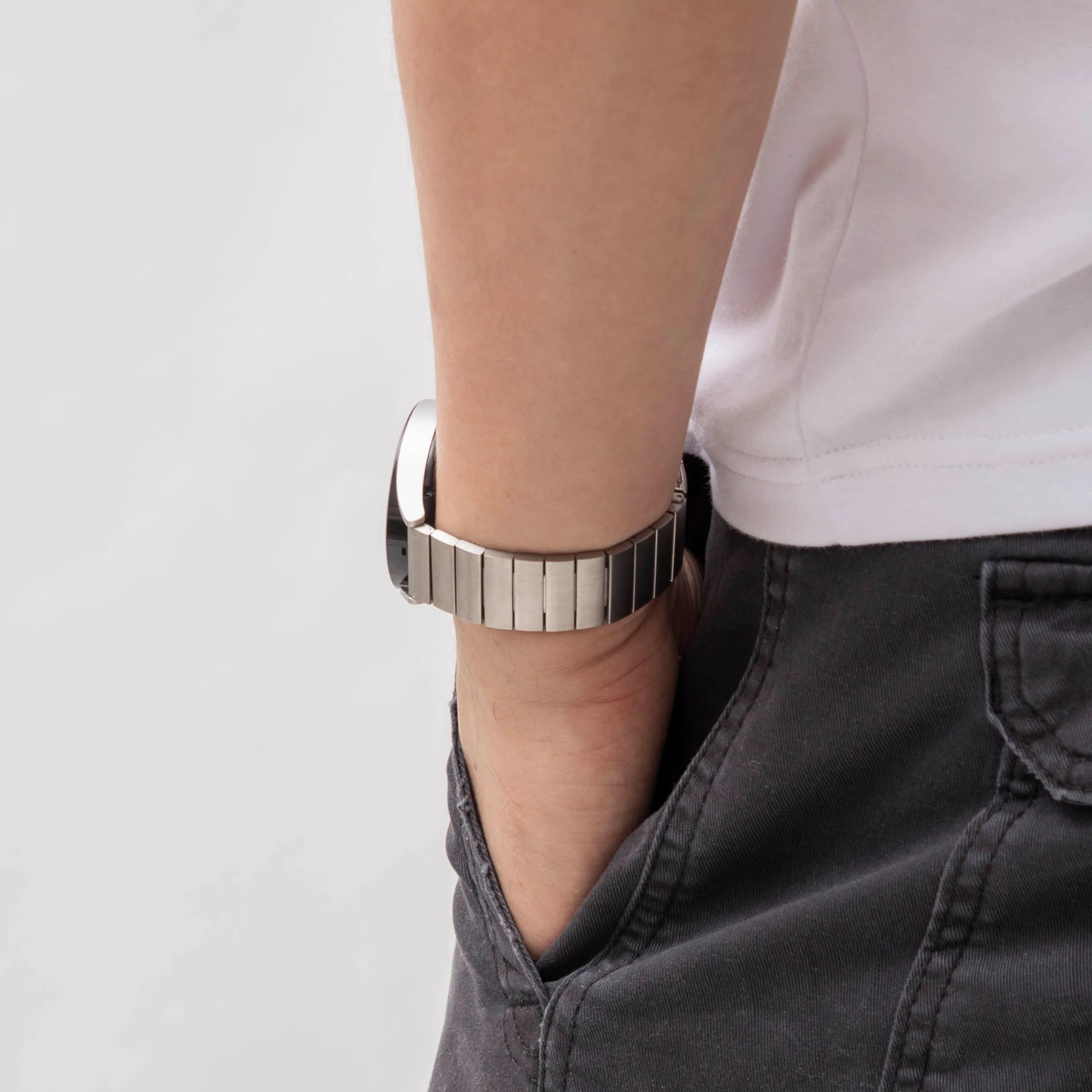 Premium Metal Strap, silver, lifestyle photo