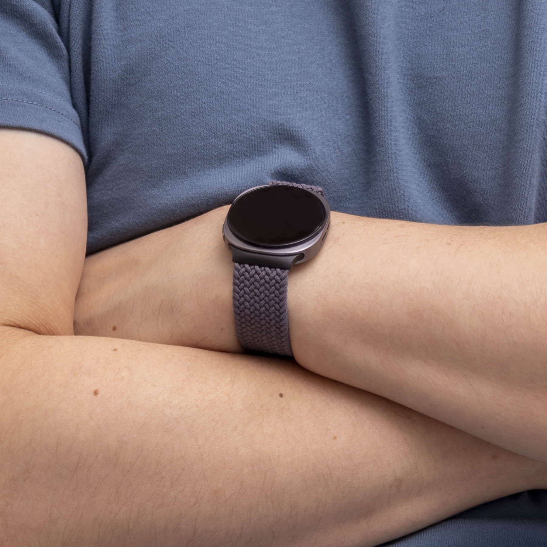 Samsung Galaxy Watch 8 Classic Geflochtenes Armband mit P-Schnalle (Dunkel Grau)