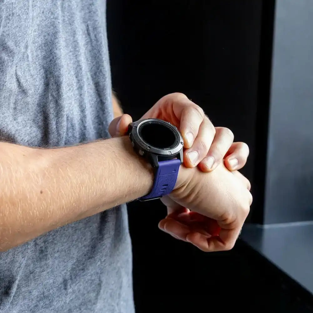 Bracelet silicone Garmin Fenix ​​​​5 / 6 (bleu)