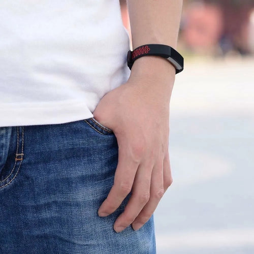 Silicone Sport Strap, black/red, lifestyle photo