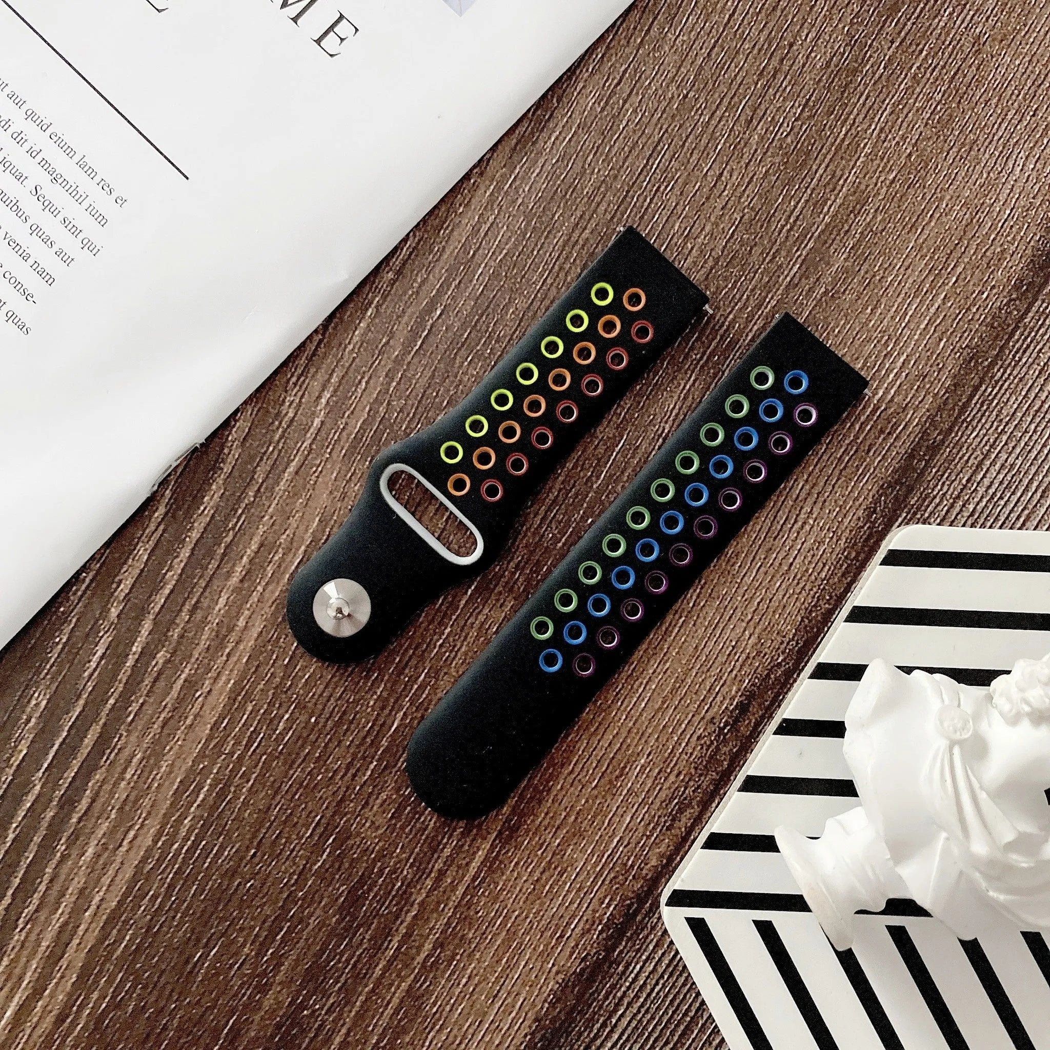 Silicone Sport Strap, black/colourful, lifestyle photo
