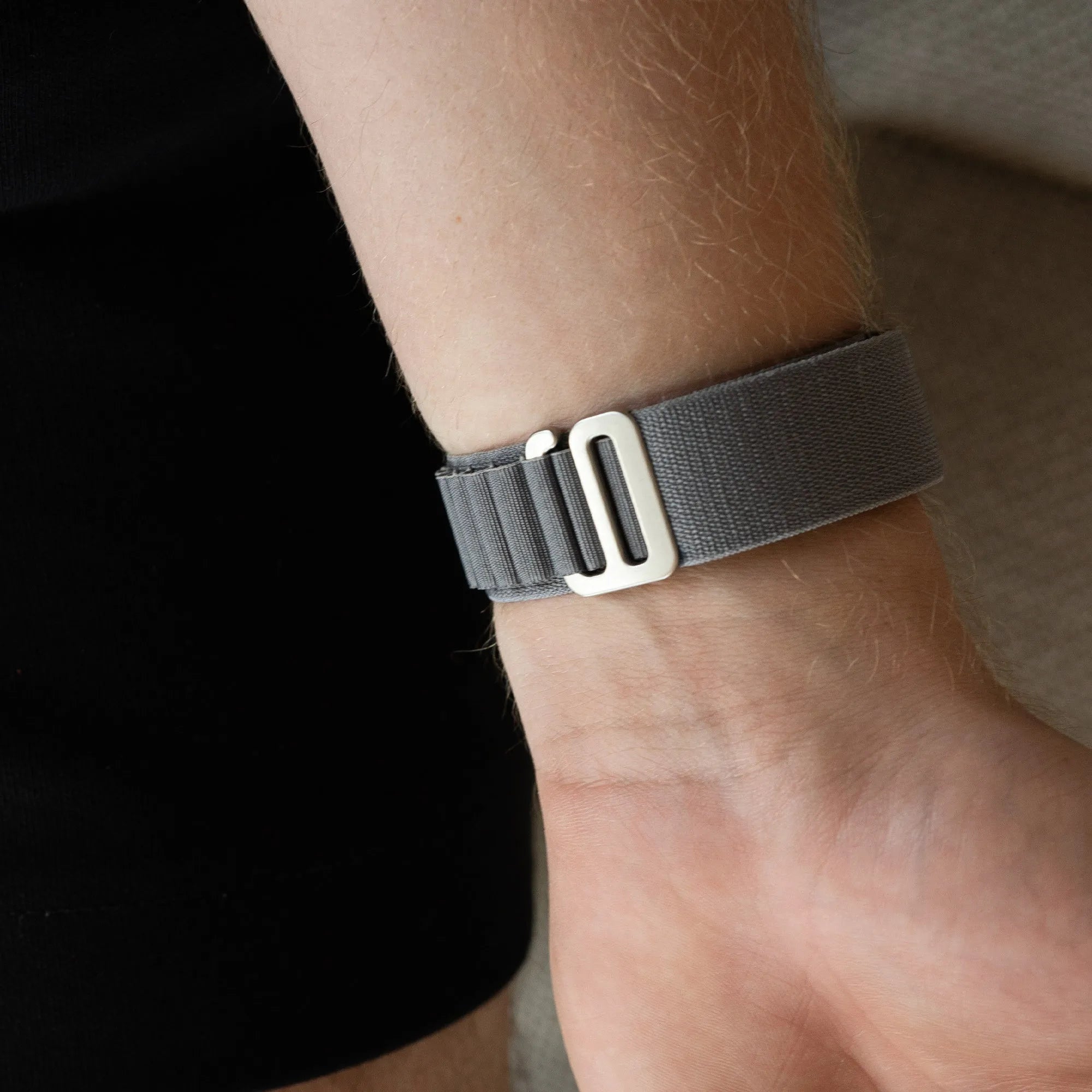 Alpine Nylon Strap, dark grey, lifestyle photo