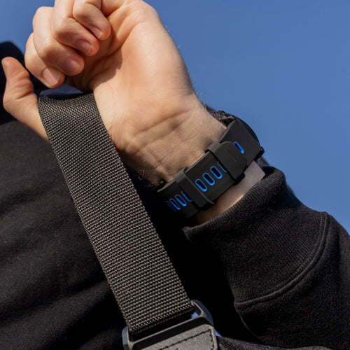 Correa silicona Garmin Fenix 5x/6x (negro/azul)