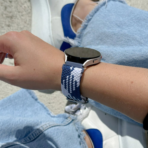 Coros Pace 2 Verstellbares Geflochtenes Armband (Blau/Weiß)