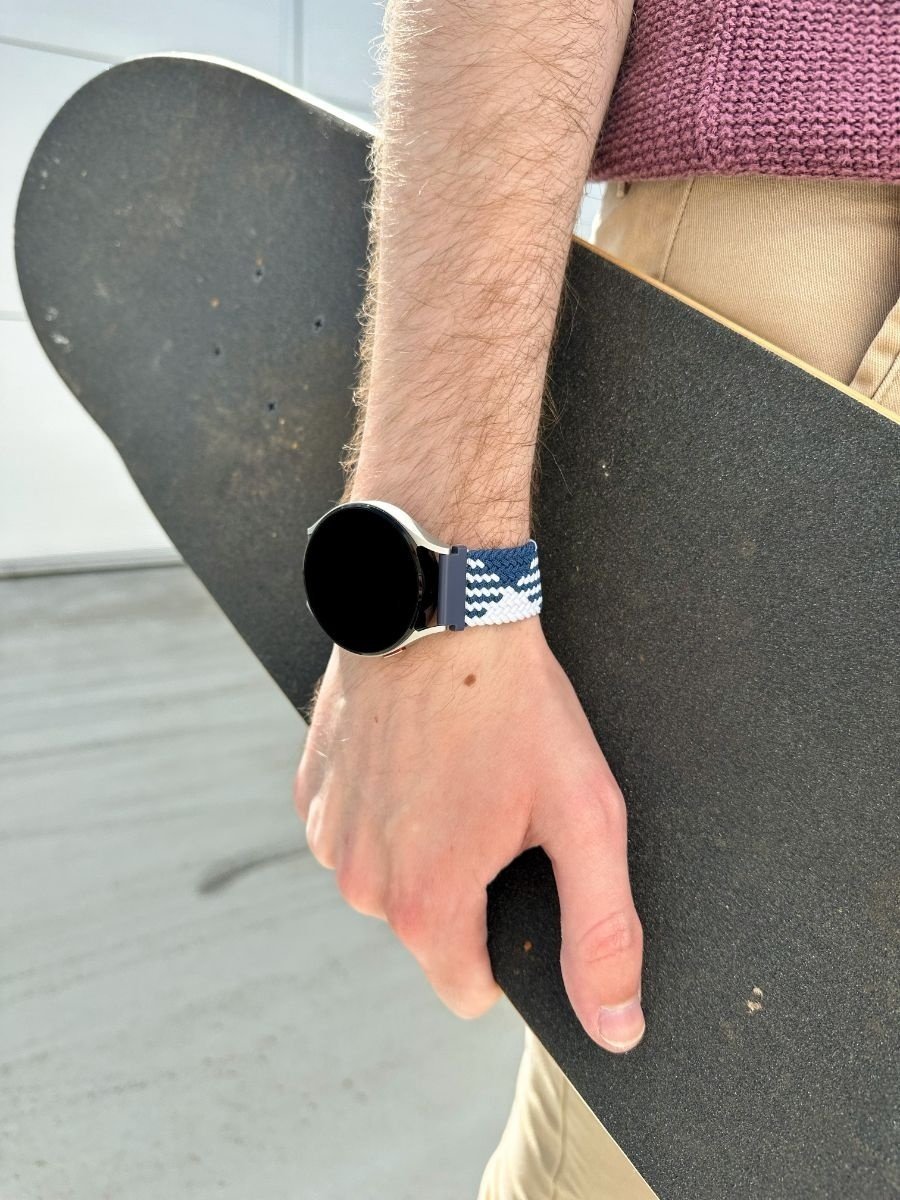 Redmi Watch 5 Lite verstelbaar geweven bandje (blauw/wit)