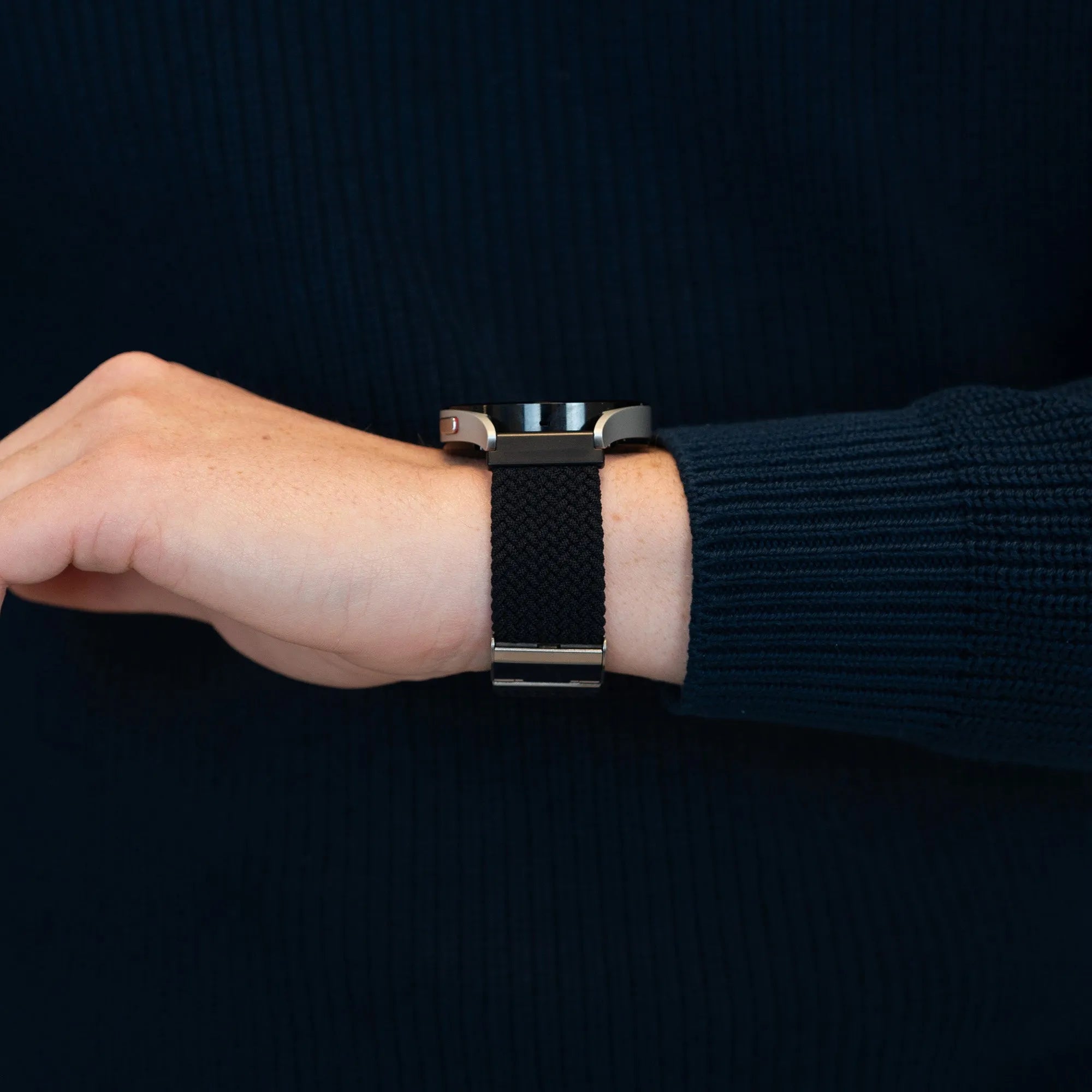Bandz Amazfit Active 2 geflochtenes Nylon Band (Schwarz)